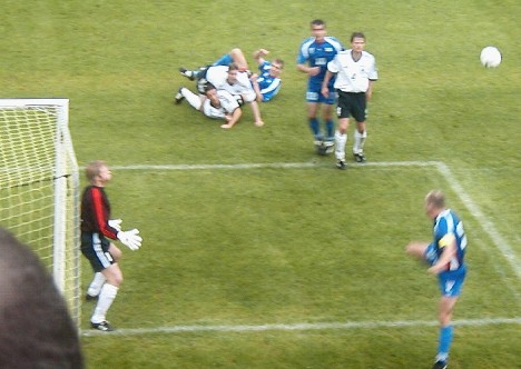 Oliver Kahn, playing for Germany at Tórsvøllur Stadium 2003