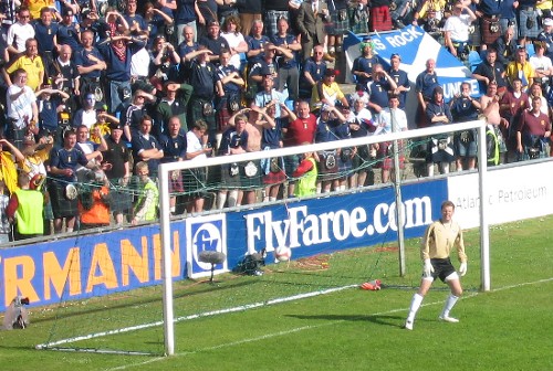 Shaun Malony has just scored on a direct free kick 